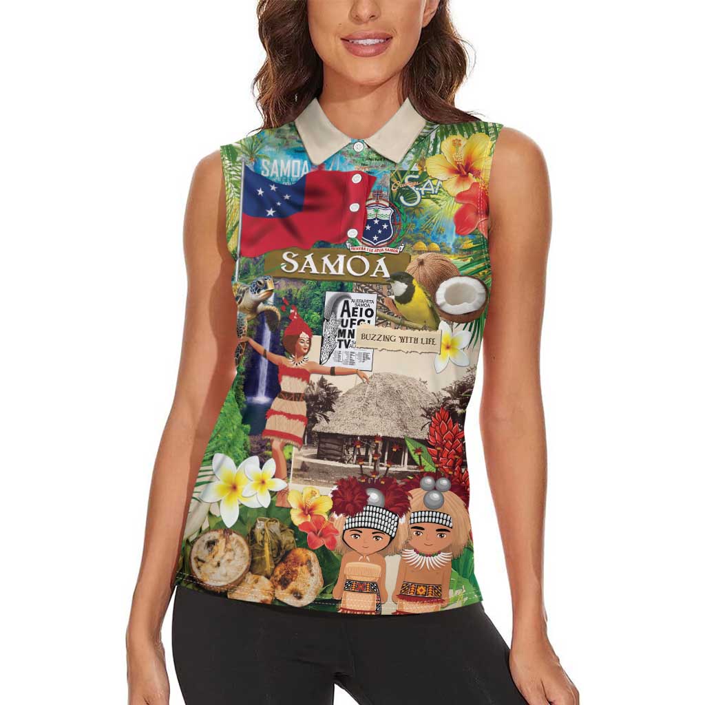 Samoa Culture Women Sleeveless Polo Shirt Embracing The Spirit LT05 - Polynesian Pride