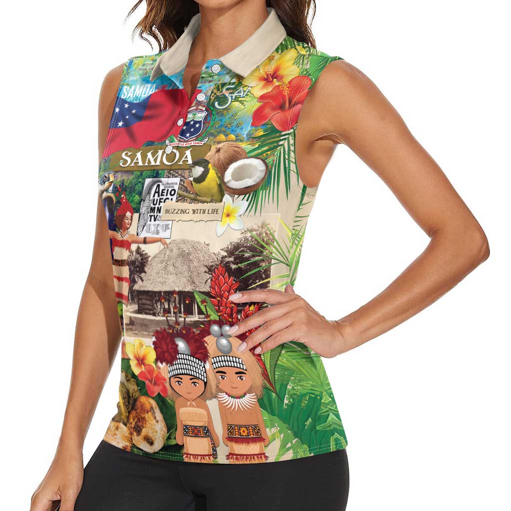 Samoa Culture Women Sleeveless Polo Shirt Embracing The Spirit LT05 - Polynesian Pride