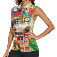 Samoa Culture Women Sleeveless Polo Shirt Embracing The Spirit LT05 - Polynesian Pride