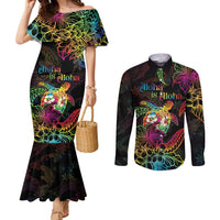 Hawaii Pride Couples Matching Mermaid Dress and Long Sleeve Button Shirt Aloha Is Aloha