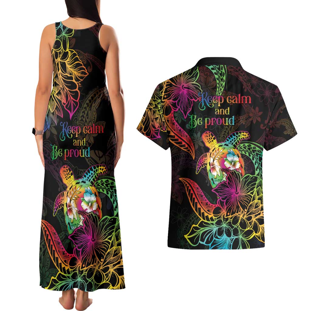 Hawaii Pride Couples Matching Tank Maxi Dress and Hawaiian Shirt Aloha Is Aloha