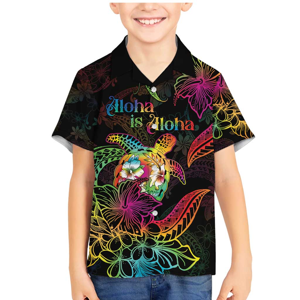 Hawaii Pride Family Matching Mermaid Dress and Hawaiian Shirt Aloha Is Aloha