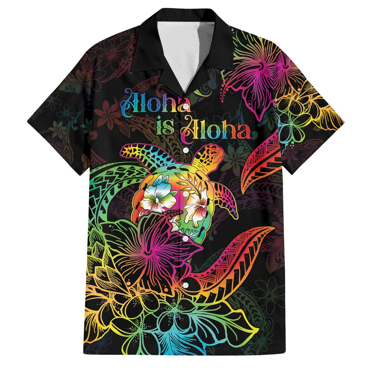 Hawaii Pride Family Matching Off The Shoulder Long Sleeve Dress and Hawaiian Shirt Aloha Is Aloha