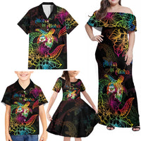 Hawaii Pride Family Matching Off Shoulder Maxi Dress and Hawaiian Shirt Aloha Is Aloha