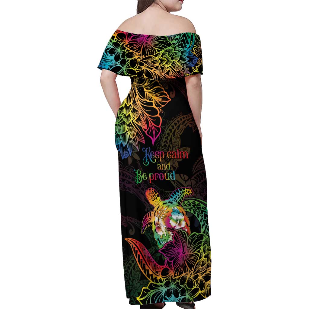 Hawaii Pride Family Matching Off Shoulder Maxi Dress and Hawaiian Shirt Aloha Is Aloha
