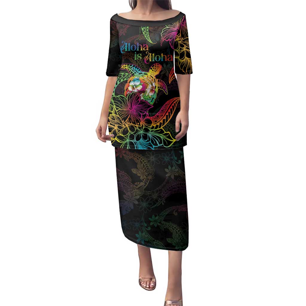 Hawaii Pride Family Matching Puletasi and Hawaiian Shirt Aloha Is Aloha