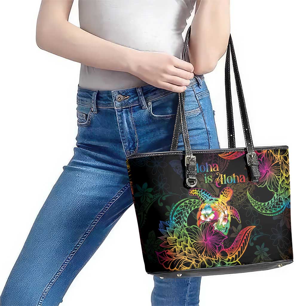 Hawaii Pride Leather Tote Bag Aloha Is Aloha