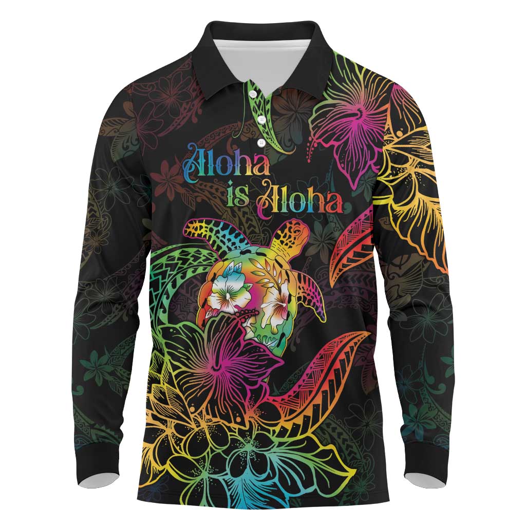 Hawaii Pride Long Sleeve Polo Shirt Aloha Is Aloha