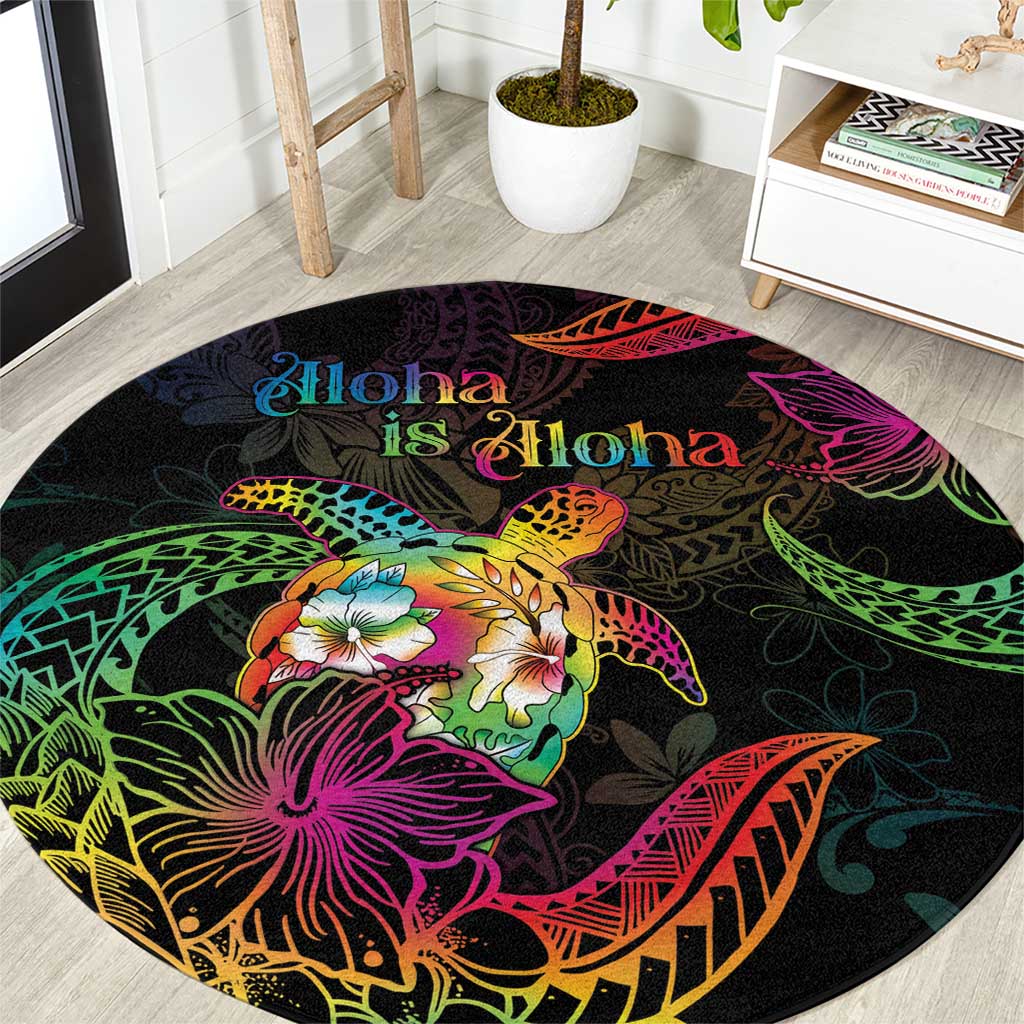 Hawaii Pride Round Carpet Aloha Is Aloha LT05 Colorful - Polynesian Pride
