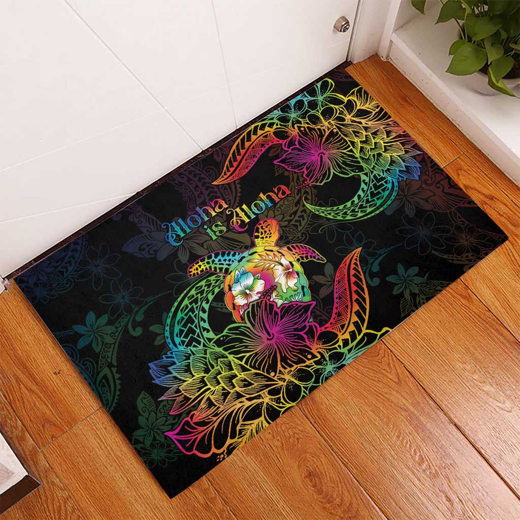 Hawaii Pride Rubber Doormat Aloha Is Aloha