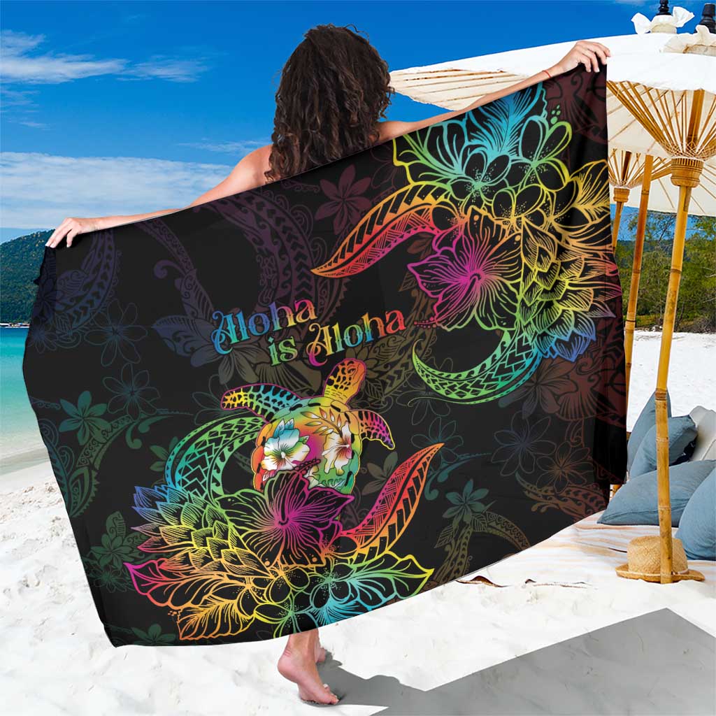 Hawaii Pride Sarong Aloha Is Aloha LT05 One Size 44 x 66 inches Colorful - Polynesian Pride