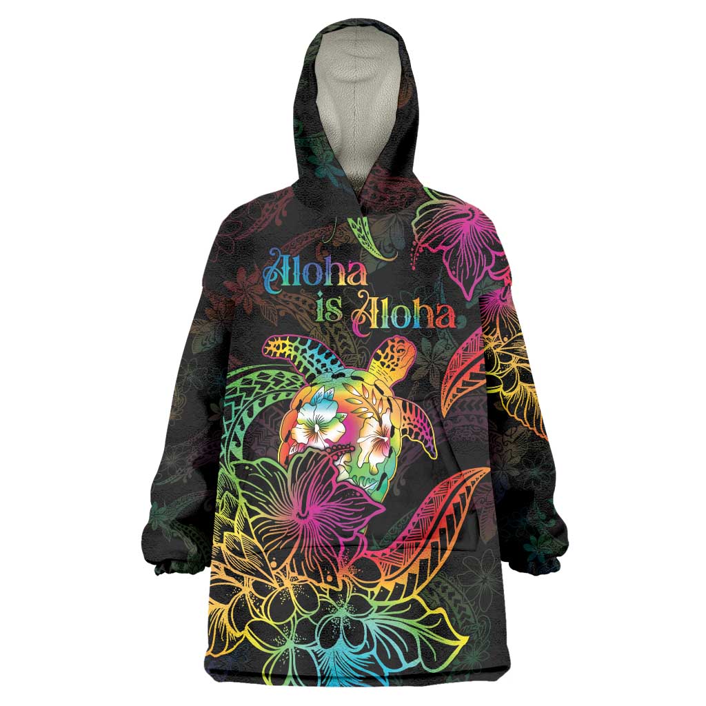 Hawaii Pride Wearable Blanket Hoodie Aloha Is Aloha LT05 One Size Colorful - Polynesian Pride