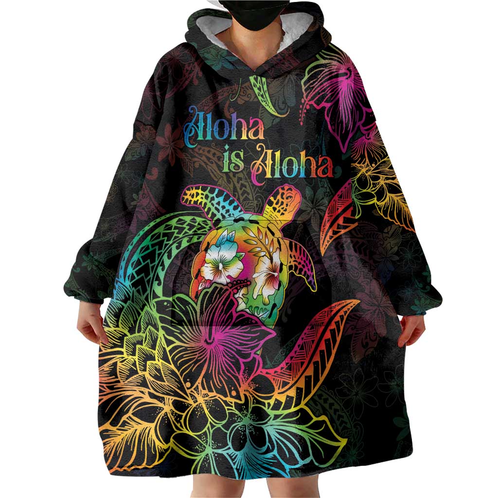 Hawaii Pride Wearable Blanket Hoodie Aloha Is Aloha