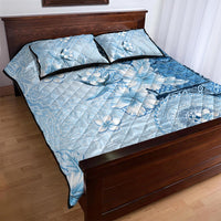 Hawaii Tapa Pattern With Blue Hibiscus Quilt Bed Set LT05 - Polynesian Pride