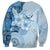 Hawaii Tapa Pattern With Blue Hibiscus Sweatshirt