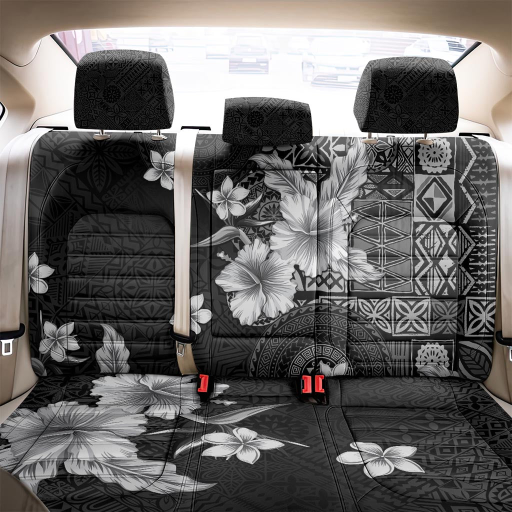 Hawaii Tapa Pattern With Black Hibiscus Back Car Seat Cover LT05 - Polynesian Pride