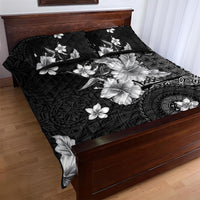 Hawaii Tapa Pattern With Black Hibiscus Quilt Bed Set LT05 - Polynesian Pride