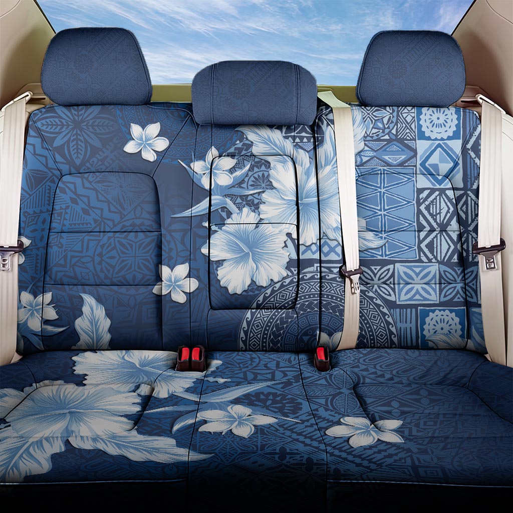 Hawaii Tapa Pattern With Navy Hibiscus Back Car Seat Cover LT05 One Size Navy - Polynesian Pride