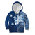Hawaii Tapa Pattern With Navy Hibiscus Kid Hoodie