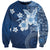 Hawaii Tapa Pattern With Navy Hibiscus Sweatshirt