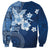Hawaii Tapa Pattern With Navy Hibiscus Sweatshirt