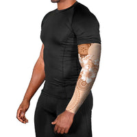 Hawaii Tapa Pattern With Brown Hibiscus Arm Sleeves LT05 - Polynesian Pride