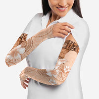 Hawaii Tapa Pattern With Brown Hibiscus Arm Sleeves LT05 - Polynesian Pride