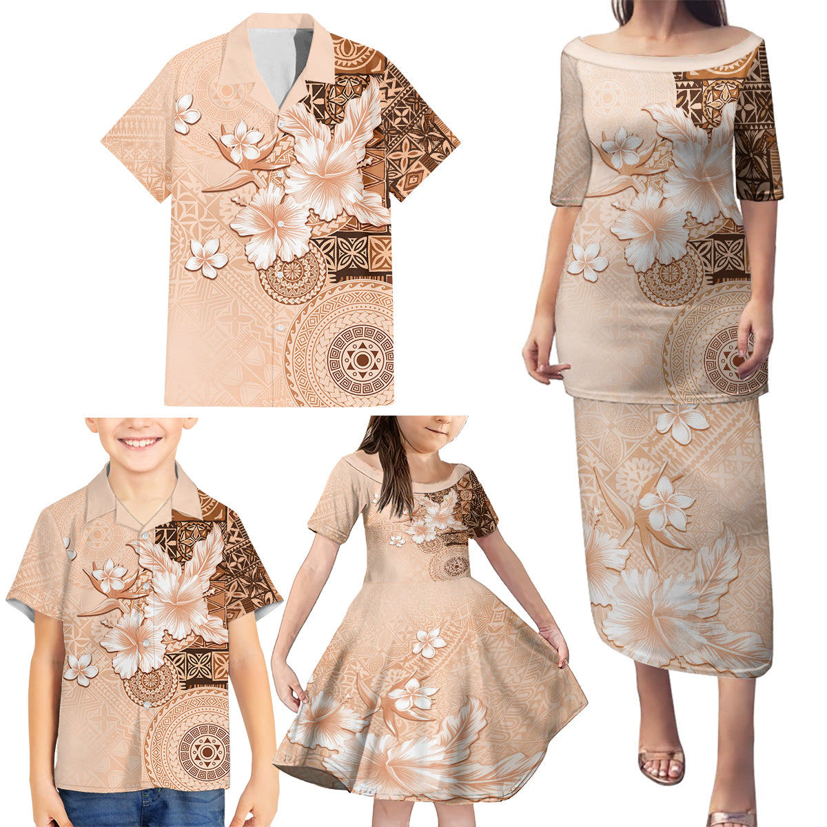 Hawaii Family Matching Puletasi and Hawaiian Shirt