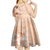 Hawaii Tapa Pattern With Brown Hibiscus Kid Short Sleeve Dress