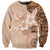 Hawaii Tapa Pattern With Brown Hibiscus Sweatshirt