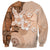 Hawaii Tapa Pattern With Brown Hibiscus Sweatshirt