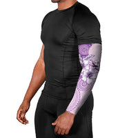 Hawaii Tapa Pattern With Violet Hibiscus Arm Sleeves LT05 - Polynesian Pride