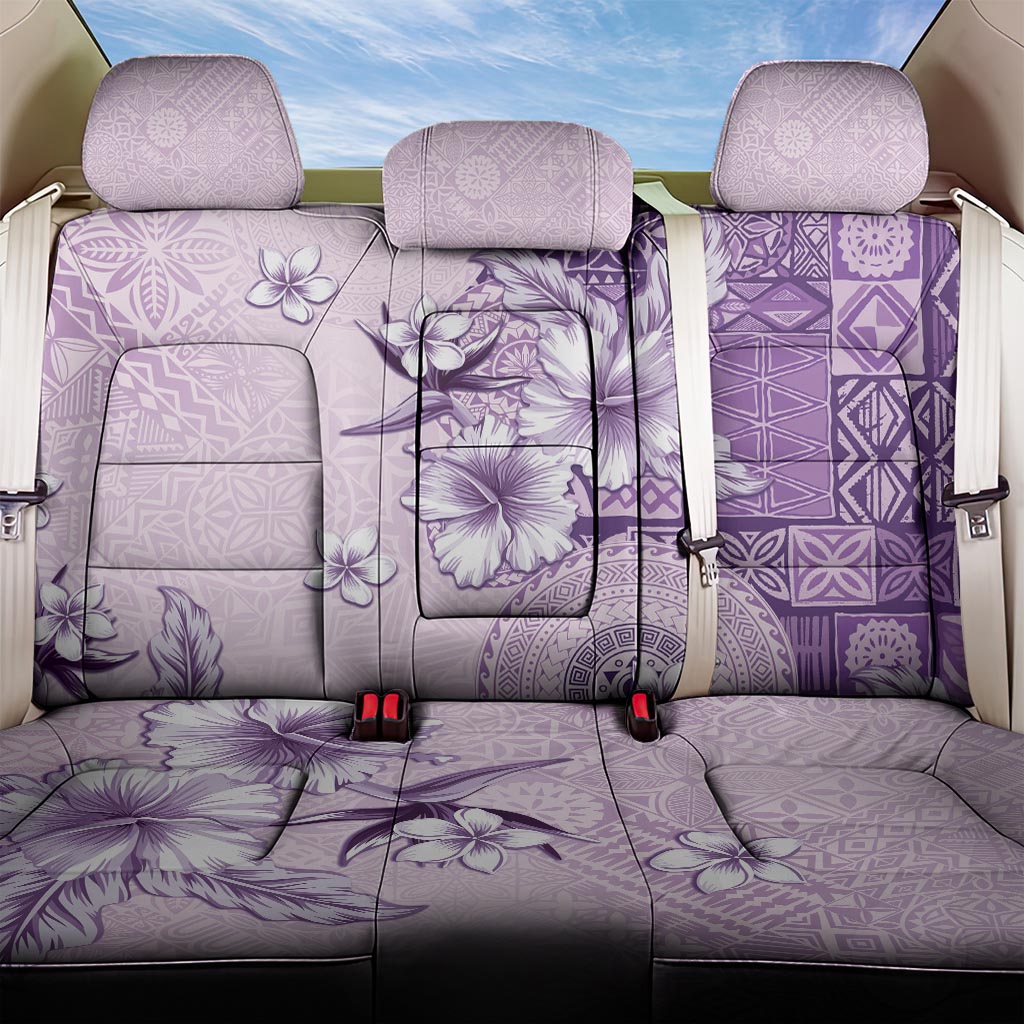 Hawaii Tapa Pattern With Violet Hibiscus Back Car Seat Cover LT05 One Size Violet - Polynesian Pride