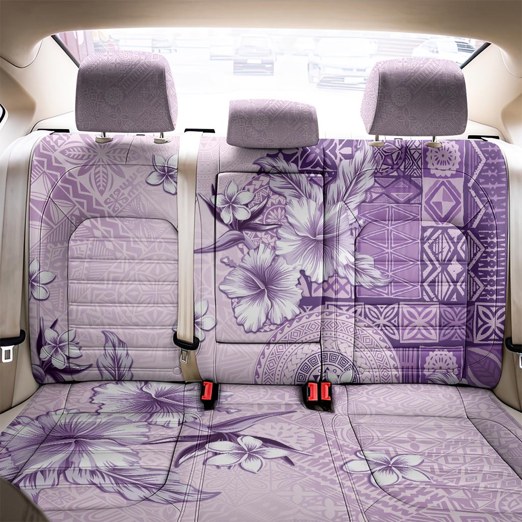 Hawaii Tapa Pattern With Violet Hibiscus Back Car Seat Cover LT05 - Polynesian Pride