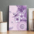 Hawaii Tapa Pattern With Violet Hibiscus Canvas Wall Art