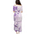 Hawaii Tapa Pattern With Violet Hibiscus Puletasi