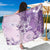 Hawaii Tapa Pattern With Violet Hibiscus Sarong