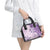 Hawaii Tapa Pattern With Violet Hibiscus Shoulder Handbag
