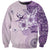 Hawaii Tapa Pattern With Violet Hibiscus Sweatshirt