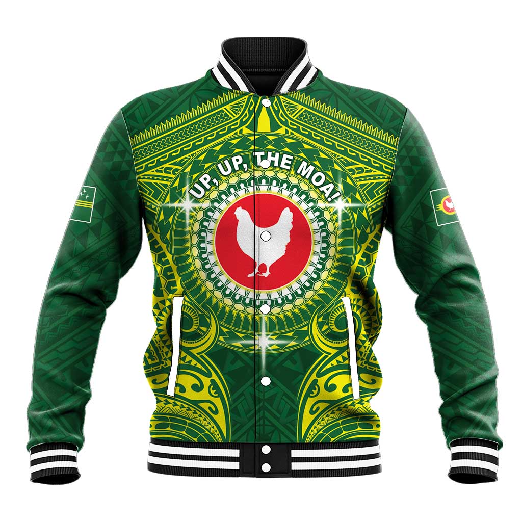 Personalized American Samoa Manua Cession Day Baseball Jacket Up Up The Moa LT05 Unisex Green - Polynesian Pride