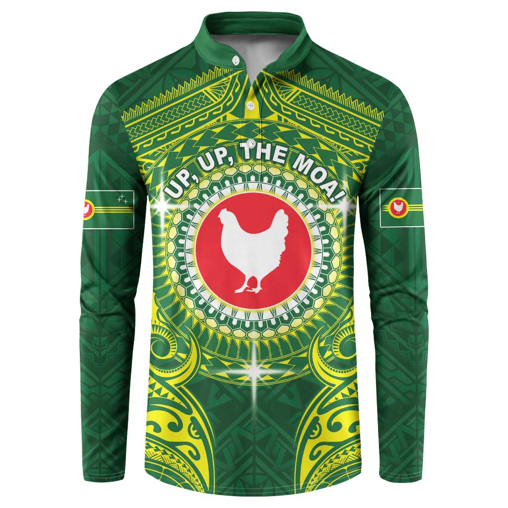 Personalized American Samoa Manua Cession Day Button Sweatshirt Up Up The Moa LT05 Green - Polynesian Pride