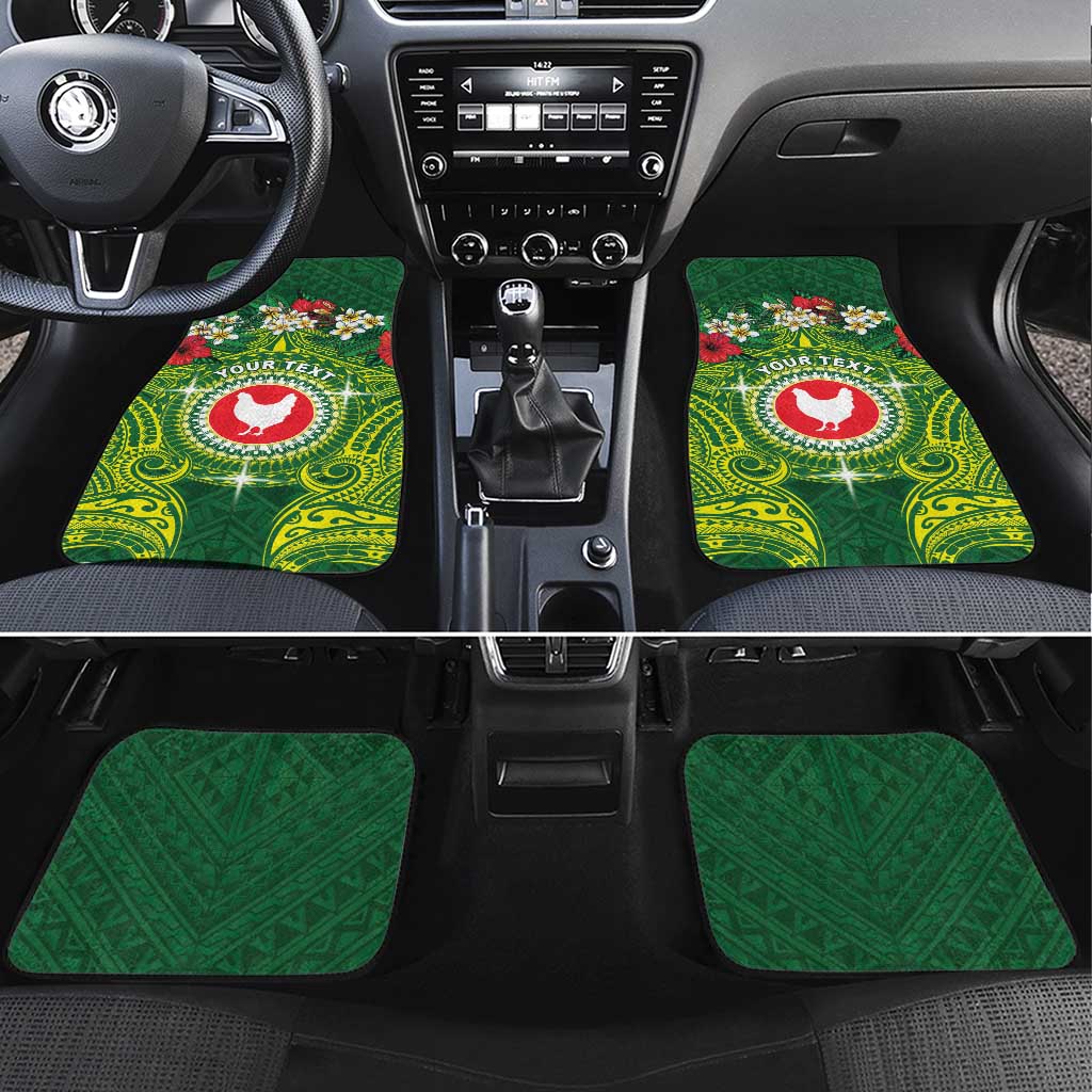 American Samoa Manua Cession Day Car Mats Up Up The Moa LT05 Set 4pcs Green - Polynesian Pride