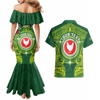 Personalized American Samoa Manua Cession Day Couples Matching Mermaid Dress and Hawaiian Shirt Up Up The Moa