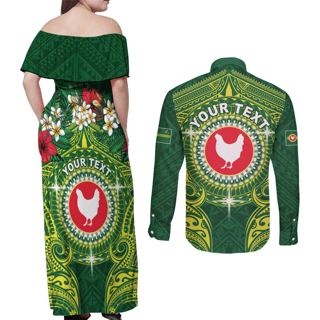 Personalized American Samoa Manua Cession Day Couples Matching Off Shoulder Maxi Dress and Long Sleeve Button Shirt Up Up The Moa