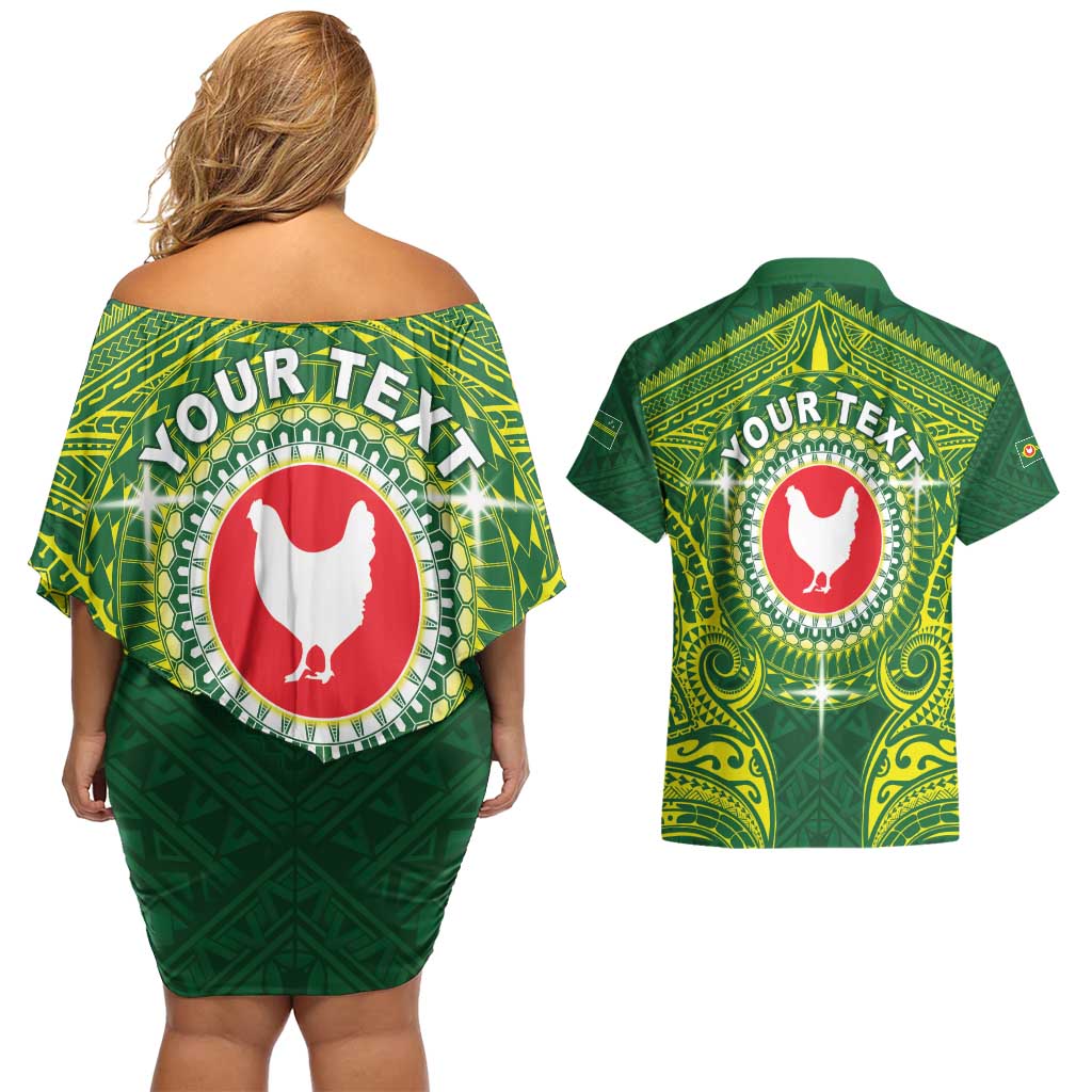 Personalized American Samoa Manua Cession Day Couples Matching Off Shoulder Short Dress and Hawaiian Shirt Up Up The Moa