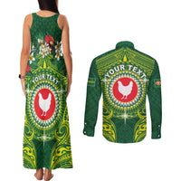 Personalized American Samoa Manua Cession Day Couples Matching Tank Maxi Dress and Long Sleeve Button Shirt Up Up The Moa