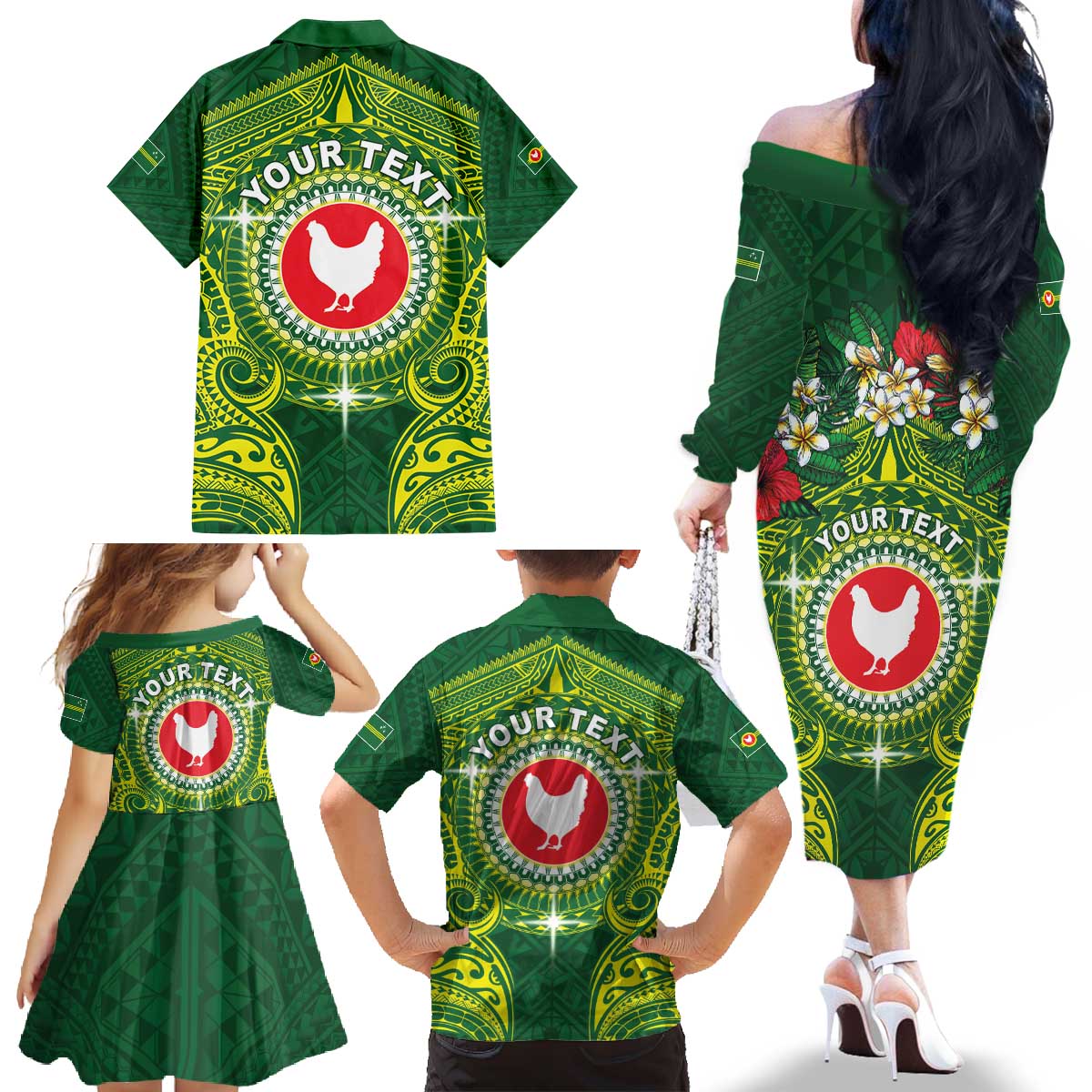 Personalized American Samoa Manua Cession Day Family Matching Off The Shoulder Long Sleeve Dress and Hawaiian Shirt Up Up The Moa