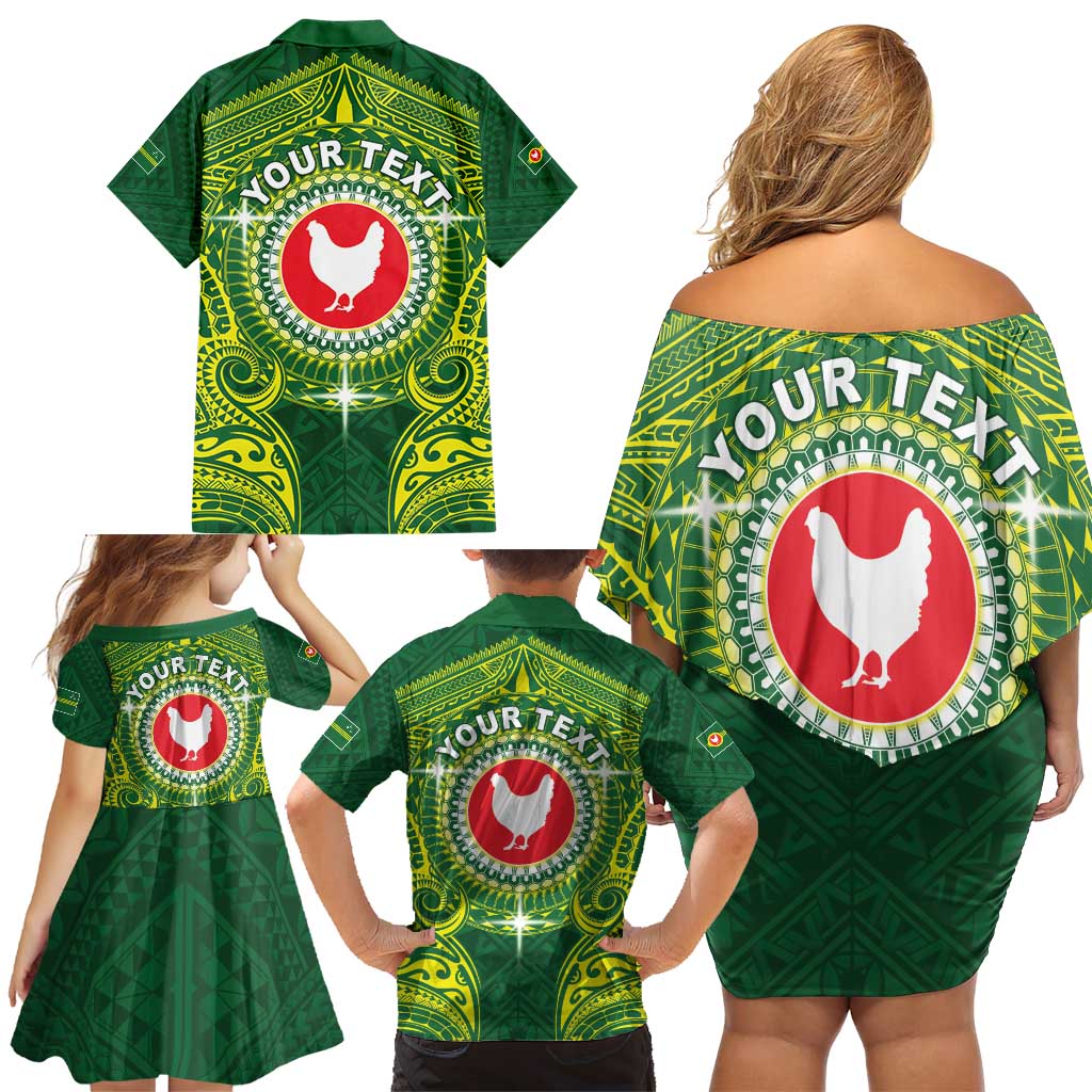 Personalized American Samoa Manua Cession Day Family Matching Off Shoulder Short Dress and Hawaiian Shirt Up Up The Moa