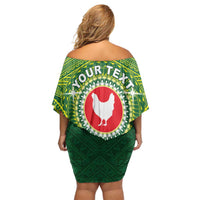 Personalized American Samoa Manua Cession Day Family Matching Off Shoulder Short Dress and Hawaiian Shirt Up Up The Moa