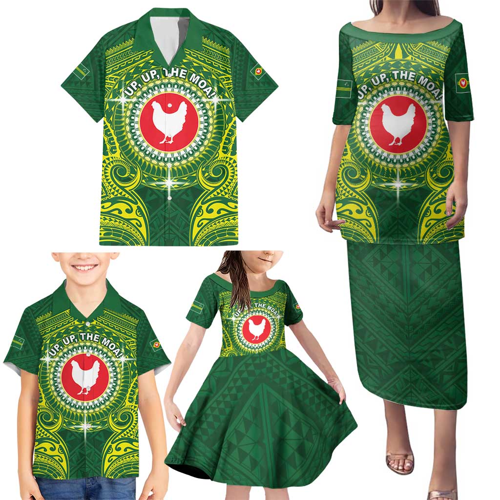 Personalized American Samoa Manua Cession Day Family Matching Puletasi and Hawaiian Shirt Up Up The Moa